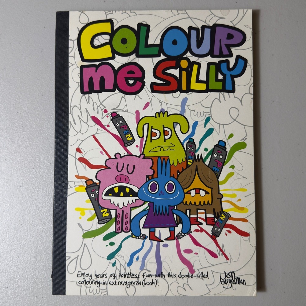 Jon Burgerman Colour Me Silly Coloring Book 2009 First Edition 1973 Doodle Art